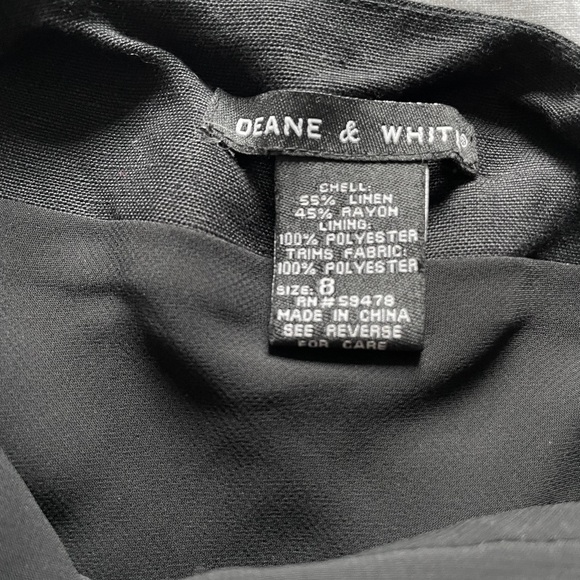 Deane & White Vintage Square Neck Cottagecore Black Linen Dress - Picture 5 of 9